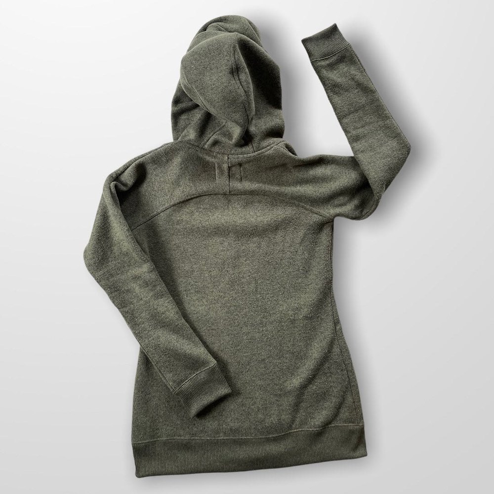 Women's Olive Green Hooded Sweater - Picture 2 of 8